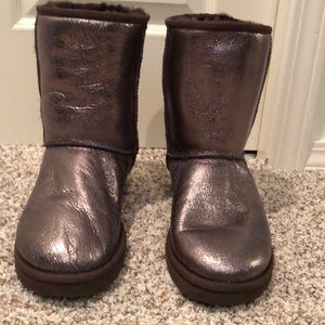 UGG metallic bronze classic short boots